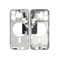 Mid-Frame Housing With Power And Volume Button Compatible For iPhone 15 Pro Max (US Version) (Used OEM Pull: Grade C) (White Titanium)