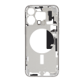 Mid-Frame Housing With Power And Volume Button Compatible For iPhone 15 Pro Max (US Version) (Used OEM Pull: Grade C) (White Titanium)