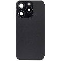 Back Glass With Steel Plate With Wireless NFC Charging MagSafe Magnet & Flashlight Flex Compatible For iPhone 15 Pro (Used OEM Pull: Grade A) (Black Titanium)