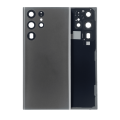 Back Cover Glass With Camera Lens Compatible For Samsung Galaxy S22 Ultra 5G (No Logo) (Aftermarket Plus) (Graphite)