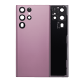 Back Cover Glass With Camera Lens Compatible For Samsung Galaxy S22 Ultra 5G (No Logo) (Aftermarket Plus) (Burgundy)