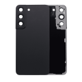 Back Cover Glass With Camera Lens Compatible For Samsung Galaxy S22 5G (No Logo) (Aftermarket Plus) (Phantom Black)