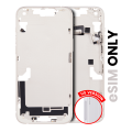 Mid-Frame Housing With Power And Volume Button Compatible For Iphone 14 Plus (US Version) (Used OEM Pull: Grade C) (Starlight)