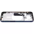 Mid-Frame Housing With Power And Volume Button Compatible For iPhone 15 Pro Max (US Version) (Aftermarket Plus) (Blue Titanium)