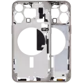Mid-Frame Housing With Power And Volume Button Compatible For iPhone 15 Pro Max (US Version) (Aftermarket Plus) (Natural Titanium)