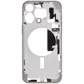 Mid-Frame Housing With Power And Volume Button Compatible For iPhone 15 Pro Max (US Version) (Aftermarket Plus) (Natural Titanium)