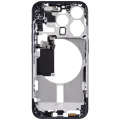 Mid-Frame Housing With Power And Volume Button Compatible For iPhone 15 Pro (US Version) (Aftermarket Plus) (Blue Titanium)