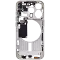 Mid-Frame Housing With Power And Volume Button Compatible For iPhone 15 Pro (US Version) (Used OEM Pull: Grade B) (White Titanium)