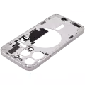 Mid-Frame Housing With Power And Volume Button Compatible For iPhone 15 Pro (US Version) (Used OEM Pull: Grade B) (White Titanium)