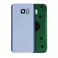 Back Cover Glass With Camera Lens Compatible For Samsung Galaxy S7 Edge (No Logo) (Aftermarket Plus) (Coral Blue)