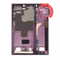 Mid-Frame Housing Compatible For Samsung Galaxy S22 Ultra 5G (International Version) (Burgundy)