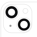 Back Camera Lens (Glass Only) With Adhesive For iPhone 14 / 14 Plus / 15 / 15 Plus (2 Piece Set) (Aftermarket Plus) (10 Pack)