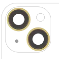 Back Camera Lens With Bracket & Bezel Compatible For iPhone 14 / 14 Plus (2 Piece Set) (Premium) (Yellow)