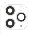 Back Camera Lens With Bracket & Bezel Compatible For iPhone 11 Pro / Pro Max (3 Piece Set) (Real Sapphire / Premium) (White)