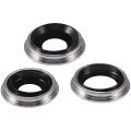 Back Camera Lens With Bracket & Bezel Compatible For iPhone 11 Pro / Pro Max (3 Piece Set) (Real Sapphire / Premium) (White)