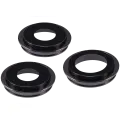 Back Camera Lens With Bracket & Bezel Compatible For iPhone 11 Pro / Pro Max (3 Piece Set) (Real Sapphire / Premium) (Black)