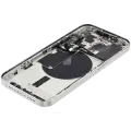 Back Housing W/ Small Pre-Installed Compatible For iPhone 15 Pro (US Version) (Used OEM Pull: Grade B) (White Titanium)