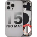 Back Housing W/ Small Pre-Installed Compatible For iPhone 15 Pro Max (US Version) (Used OEM Pull: Grade B) (Natural Titanium)