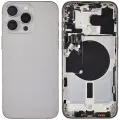 Back Housing W/ Small Pre-Installed Compatible For iPhone 15 Pro Max (US Version) (Used OEM Pull: Grade B) (Natural Titanium)