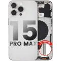 Back Housing W/ Small Pre-Installed Compatible For iPhone 15 Pro Max (US Version) (Used OEM Pull: Grade B) (White Titanium)