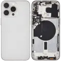 Back Housing W/ Small Pre-Installed Compatible For iPhone 15 Pro Max (US Version) (Used OEM Pull: Grade B) (White Titanium)