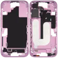 Mid-Frame Housing With Power And Volume Button Compatible For iPhone 16 (US Version) (Used OEM Pull: Grade A) (Pink)