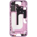 Mid-Frame Housing With Power And Volume Button Compatible For iPhone 16 (US Version) (Used OEM Pull: Grade A) (Pink)