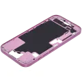 Mid-Frame Housing With Power And Volume Button Compatible For iPhone 16 (US Version) (Used OEM Pull: Grade A) (Pink)