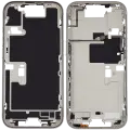 Mid-Frame Housing With Power And Volume Button Compatible For iPhone 16 Pro (US Version) (Used OEM Pull: Grade A) (White Titanium)