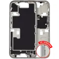 Mid-Frame Housing With Power And Volume Button Compatible For iPhone 16 Pro (US Version) (Used OEM Pull: Grade A) (White Titanium)