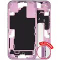 Mid-Frame Housing With Power And Volume Button Compatible For iPhone 16 (US Version) (Used OEM Pull: Grade A) (Pink)