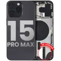 Back Housing W/ Small Pre-Installed Compatible For iPhone 15 Pro Max (US Version) (Used OEM Pull: Grade A) (Black Titanium)