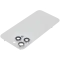 Back Glass With Steel Plate With MagSafe Magnet Pre-Installed Compatible For iPhone 15 Pro Max (No Logo) (White Titanium)