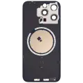 Back Glass With Steel Plate With MagSafe Magnet Pre-Installed Compatible For iPhone 15 Pro Max (No Logo) (White Titanium)