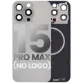Back Glass With Steel Plate With MagSafe Magnet Pre-Installed Compatible For iPhone 15 Pro Max (No Logo) (Natural Titanium)