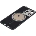 Back Glass With Steel Plate With MagSafe Magnet Pre-Installed Compatible For iPhone 15 Pro (No Logo) (Blue Titanium)
