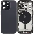 Back Housing W/ Small Pre-Installed Compatible For iPhone 15 Pro (International Version) (Used OEM Pull: Grade A) (Black Titanium)