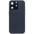 Back Housing W/ Small Pre-Installed Compatible For iPhone 15 Pro (International Version) (Used OEM Pull: Grade A) (Blue Titanium)