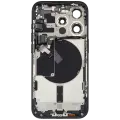 Back Housing W/ Small Pre-Installed Compatible For iPhone 15 Pro (International Version) (Used OEM Pull: Grade A) (Blue Titanium)