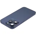 Back Housing W/ Small Pre-Installed Compatible For iPhone 15 Pro (International Version) (Used OEM Pull: Grade A) (Blue Titanium)