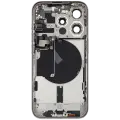 Back Housing W/ Small Pre-Installed Compatible For iPhone 15 Pro (International Version) (Used OEM Pull: Grade A) (White Titanium)