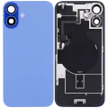 Back Glass With Steel Plate With Wireless NFC Charging MagSafe Magnet & Flashlight Flex Compatible For iPhone 16 Plus (Used OEM Pull: Grade B) (Ultramarine)