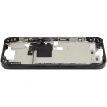 Mid-Frame Housing With Power And Volume Button Compatible For iPhone 16 Pro (International Version) (Used OEM Pull: Grade A) (Black Titanium)