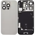 Back Glass w/ MagSafe Magnet & NFC & Flashlight Flex For iPhone 16 Pro (Aftermarket) (Natural Titanium) (No Logo)
