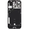 Back Glass With Steel Plate With Wireless NFC Charging MagSafe Magnet & Flashlight Flex Compatible For iPhone 16 Pro Max (No Logo) (White Titanium)