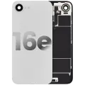 Back Glass With Steel Plate With Wireless NFC Charging MagSafe Magnet & Flashlight Flex Compatible For iPhone 16e (Used OEM Pull: Grade A) (White)