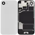 Back Glass With Steel Plate With Wireless NFC Charging MagSafe Magnet & Flashlight Flex Compatible For iPhone 16e (Used OEM Pull: Grade A) (White)