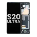 OLED Assembly With Frame Compatible For Samsung Galaxy S20 Ultra 5G (Used OEM Pull: Grade B/C) (Cosmic Black)