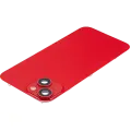 Back Glass With Steel Plate With Wireless NFC Charging MagSafe Magnet & Flashlight Flex Compatible For iPhone 14 (Used OEM Pull: Grade B) (Red)