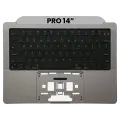 Top Case With Keyboard Compatible For MacBook Pro 14" (A2442 / Late 2021) / Pro 14" (A2779/ early 2023) (US Keyboard) (Space Gray)